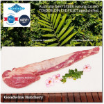 Beef Eye Fillet Mignon Has Dalam Tenderloin AGED BY GOODWINS 3-4 weeks STEER (young cattle) Australia HARVEY frozen 1/3 WELLINGTON cuts (price/pc 1kg)